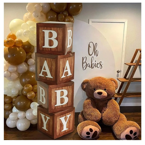 Other - NWOT Cardboard “Blocks” spelling BABY. Baby Shower decorations.